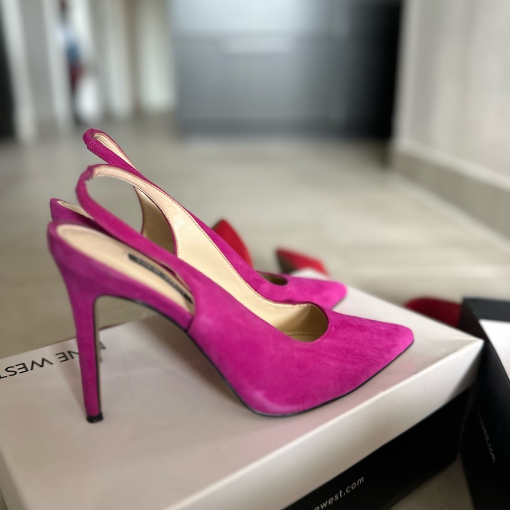 Nine West Pink Heels suede size 7